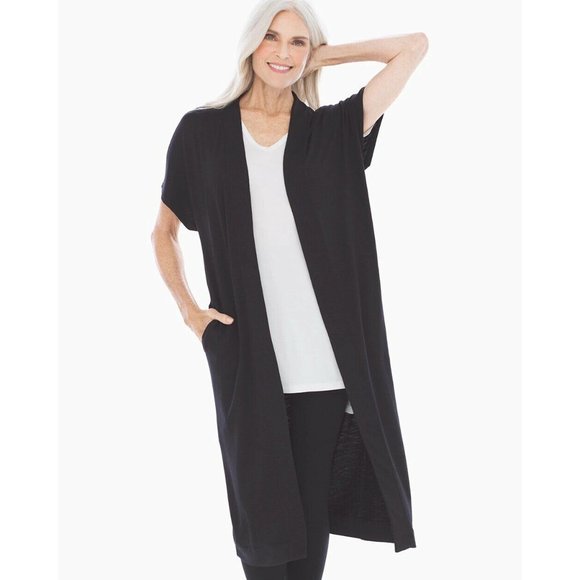 Soma Other - New Soma Soft Slub Terry Duster Black Lounge Wrap Womens Medium Sleepwear Rayon